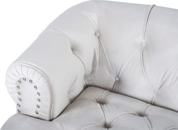 Soffa 3-sits chesterfield beige sammet - Beige - Möbler - Soffa - Chesterfield soffa