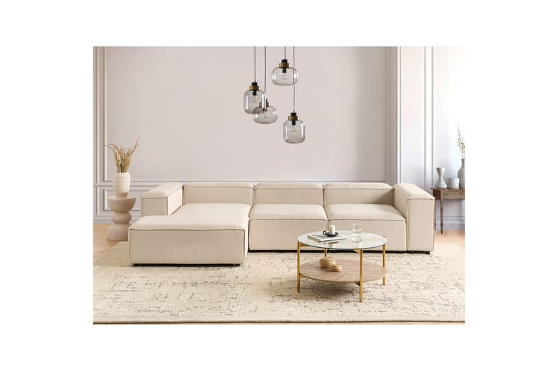 Soffa i höger hörn Ardal Beige/svart - Beige/svart - Möbler - Soffa - Soffgrupp