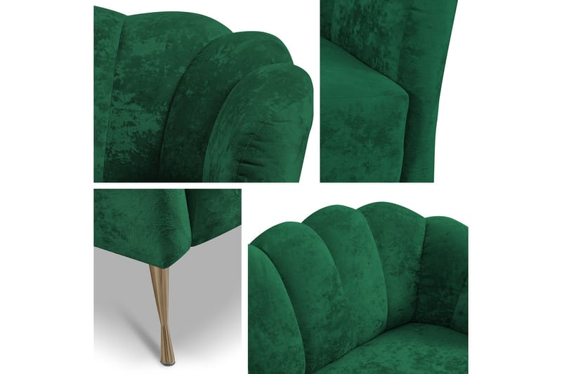 Adrial 3-sits Soffgrupp - Sammet/Rosa/Svart Krom - Möbler - Soffa - Soffgrupp