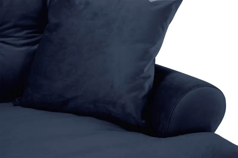 Andrew Howard 2-sits Soffgrupp med Fotpall och Hjul i Sammet - Blå - Möbler - Soffa - Soffgrupp - Soffgrupp 3 2 1