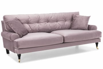 Andrew Howard Soffgrupp 102 cm med Fotpall och Hjul i Sammet - Lila - Möbler - Soffa - Soffgrupp - Soffgrupp 3 2 1