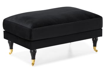 Andrew Howard Soffgrupp 102 cm med Fotpall och Hjul i Sammet - Svart - Möbler - Soffa - Soffgrupp - Soffgrupp 3 2 1
