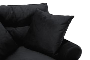 Andrew Howard Soffgrupp 102 cm med Fotpall och Hjul i Sammet - Svart - Möbler - Soffa - Soffgrupp - Soffgrupp 3 2 1