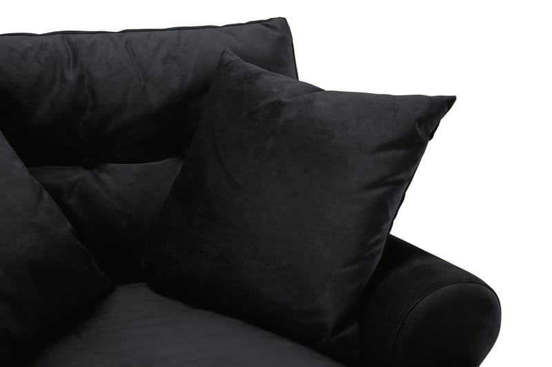 Andrew Howard Soffgrupp 102 cm med Fotpall och Hjul i Sammet - Svart - Möbler - Soffa - Soffgrupp - Soffgrupp 3 2 1