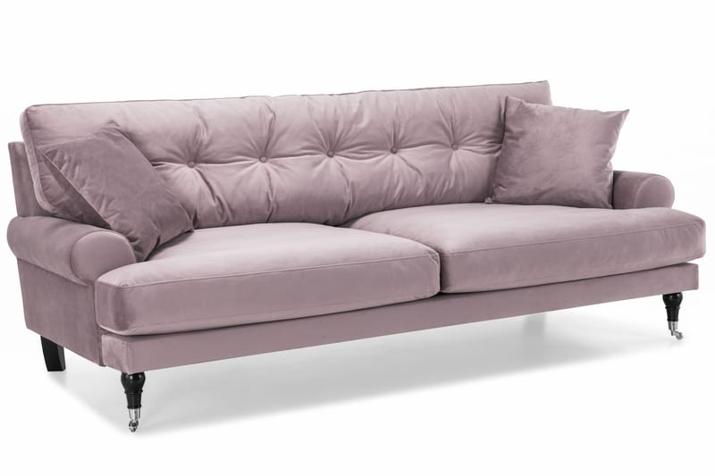 Andrew Howard Soffgrupp 3+2-sits med Knappar i Sammet - Lila - Möbler - Soffa - Soffgrupp - Soffgrupp 3 2 1