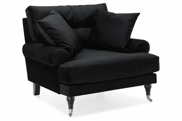 Andrew Soffgrupp 2+1 Sammet - Svart - Möbler - Soffa - Soffgrupp - Soffgrupp 3 2 1
