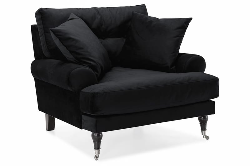 Andrew Soffgrupp 2+1 Sammet - Svart - Möbler - Soffa - Soffgrupp - Soffgrupp 3 2 1