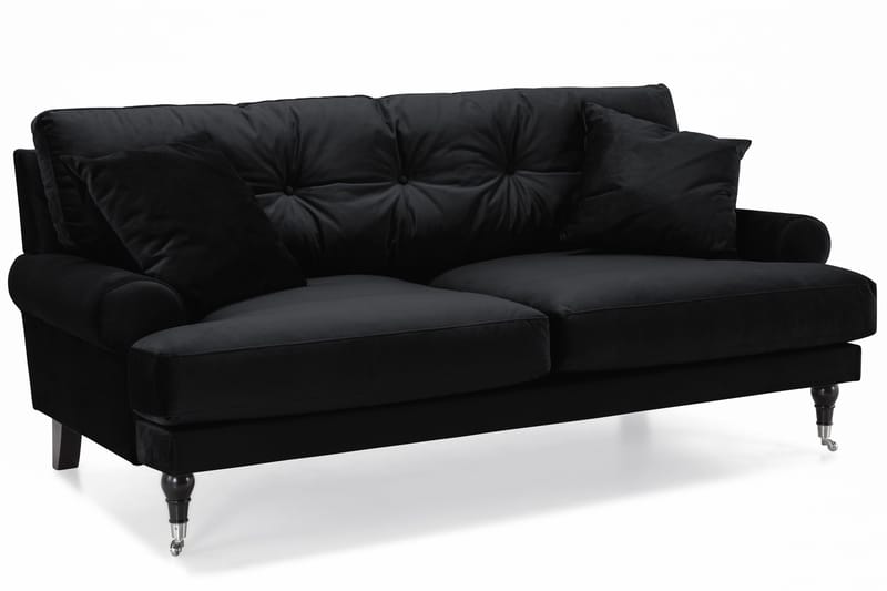 Andrew Soffgrupp 2+1 Sammet - Svart - Möbler - Soffa - Soffgrupp - Soffgrupp 3 2 1