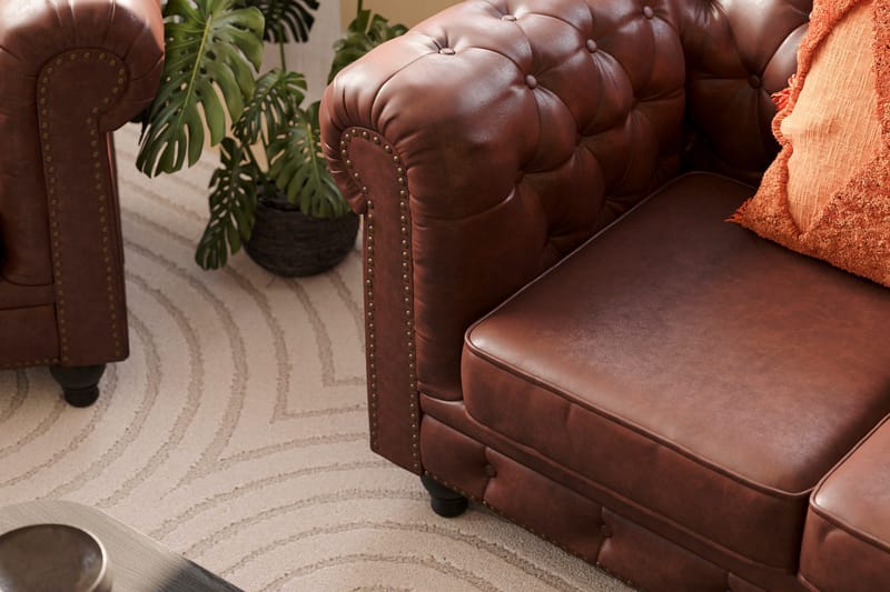Chesterfield Lyx Soffgrupp 3-sits + 2-sits - Brun - Möbler - Soffa - Soffgrupp - Soffgrupp 3 2 1