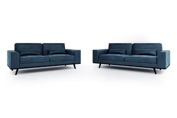 Copenhagen Soffgrupp 3-sits + 2-sits Sammetssoffa - Blå - Möbler - Soffa - Soffgrupp - Soffgrupp 3 2 1