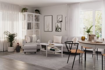 Howard Classic Soffgrupp 2-sits Soffa + Fåtölj + Fotpall i Tyg - Grå - Möbler - Soffa - Soffgrupp - Soffgrupp 3 2 1
