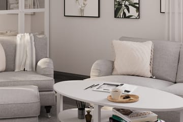 Howard Classic Soffgrupp 2-sits Soffa + Fåtölj + Fotpall i Tyg - Grå - Möbler - Soffa - Soffgrupp - Soffgrupp 3 2 1