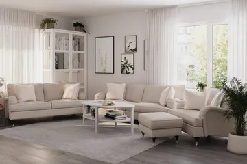 Howard Classic Soffgrupp 3-sits + 2-sits Soffa + Fåtölj i Tyg - Beige - Möbler - Soffa - Soffgrupp - Soffgrupp 3 2 1