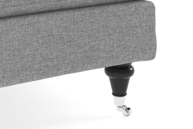 Howard Classic Soffgrupp 3-sits Soffa + Fåtölj + Fotpall i Tyg - Grå - Möbler - Soffa - Soffgrupp - Soffgrupp 3 2 1
