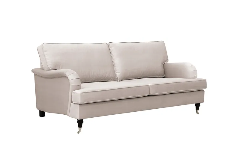 Howard Classic Soffgrupp 3-Sits Soffa och Fåtölj i Sammet - Beige - Möbler - Soffa - Soffgrupp - Soffgrupp 3 2 1