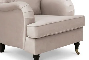 Howard Classic Soffgrupp 3-Sits Soffa och Fåtölj i Sammet - Beige - Möbler - Soffa - Soffgrupp - Soffgrupp 3 2 1