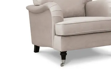 Howard Classic Soffgrupp 3-Sits Soffa och Fåtölj samt Fotpall i Sammet - Beige - Möbler - Soffa - Soffgrupp - Soffgrupp 3 2 1