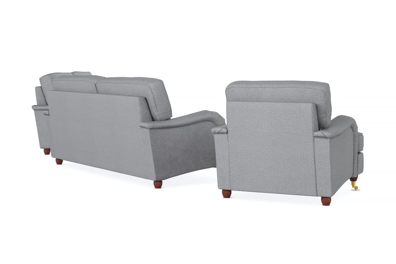 Howard Lyx Soffgrupp 3-sits + 2-sits Soffa + Fåtölj i Tyg - Ljusgrå - Möbler - Soffa - Soffgrupp - Soffgrupp 3 2 1