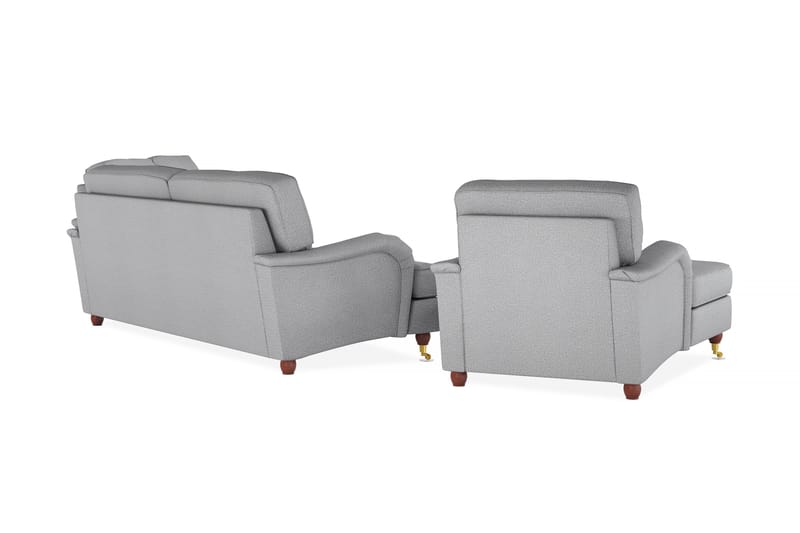 Howard Lyx Soffgrupp 4-sits + 3-sits Soffa + Divanfåtölj i Tyg - Ljusgrå - Möbler - Soffa - Soffgrupp - Soffgrupp 3 2 1