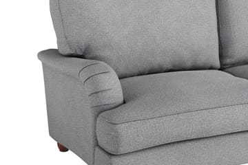 Howard Lyx Soffgrupp 4-sits + 3-sits Svängd Soffa + Fåtölj + Fotpall i Tyg - Ljusgrå - Möbler - Soffa - Soffgrupp - Soffgrupp 3 2 1