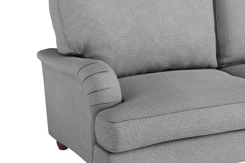 Howard Lyx Soffgrupp 4-sits + 3-sits Svängd Soffa + Fåtölj + Fotpall i Tyg - Ljusgrå - Möbler - Soffa - Soffgrupp - Soffgrupp 3 2 1