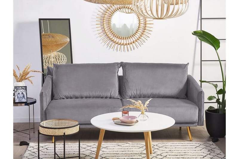 Maurana Soffgrupp 2-sits + 3-sits - Sammet/Grå - Möbler - Soffa - Soffgrupp