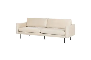 Soffgrupp med fotpall Vinterbro Ljusbeige/svart, Sammet - Ljusbeige/svart, Sammet - Möbler - Soffa - Soffgrupp