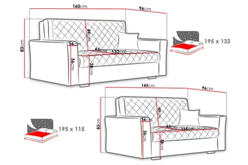 Bensbyn Soffgrupp Rutmönster - Svart - Möbler - Soffa - Soffgrupp - Soffgrupp 3 2 1