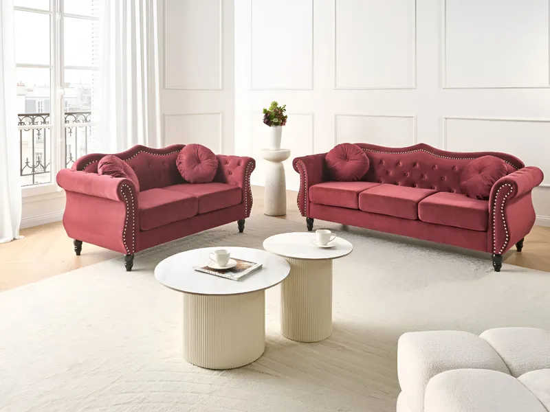 Soffgrupp Skien - Mörkröd - Möbler - Soffa - Soffgrupp - Soffgrupp 3 2 1
