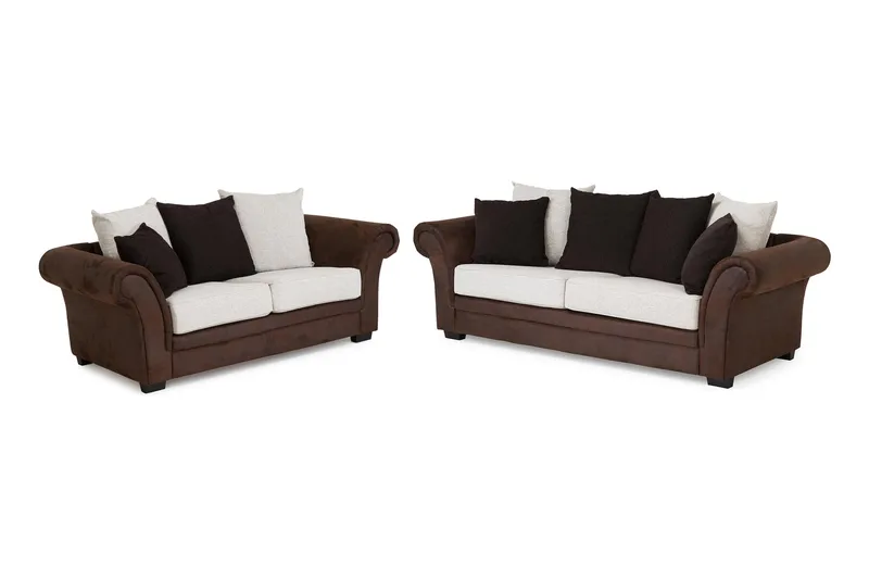 Toronto Soffgrupp 2-sits+3-sits, Brun/Beige