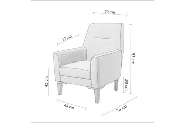 Wyong Soffgrupp 3-sits Soffa + Fåtölj - Mörkblå - Möbler - Soffa - Soffgrupp