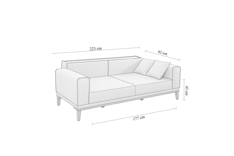 Wyong Soffgrupp 3-sits Soffa + Fåtölj - Mörkblå - Möbler - Soffa - Soffgrupp