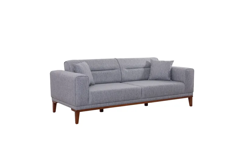 Wyong Soffgrupp 3-sits Soffa + Fåt ölj - Grå - Möbler - Soffa - Soffgrupp