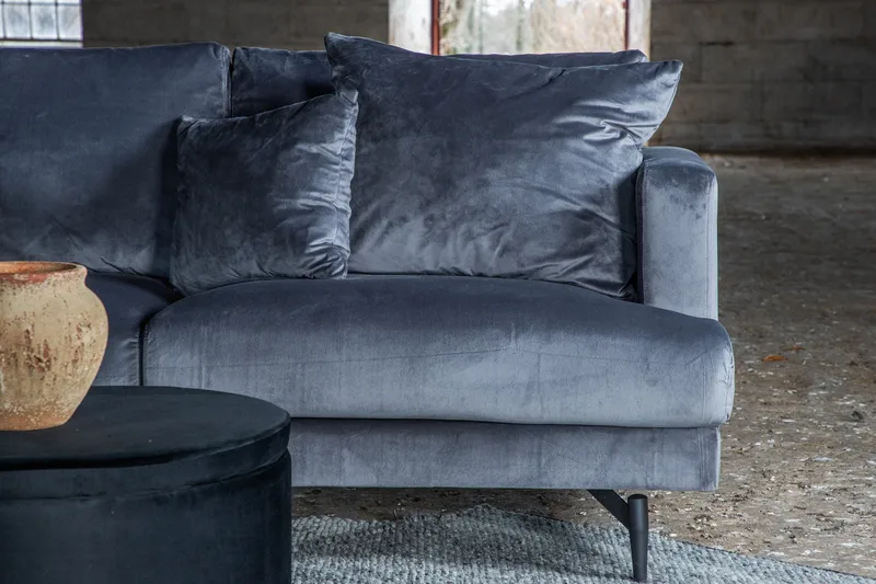 Sofia 3-sits Soffa - Mörkgrå - Möbler - Soffa - Sammetssoffa