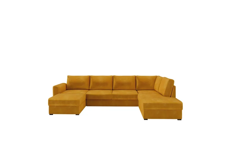Taberk Soffa med Divan och Schäslong 4-sits, Gul