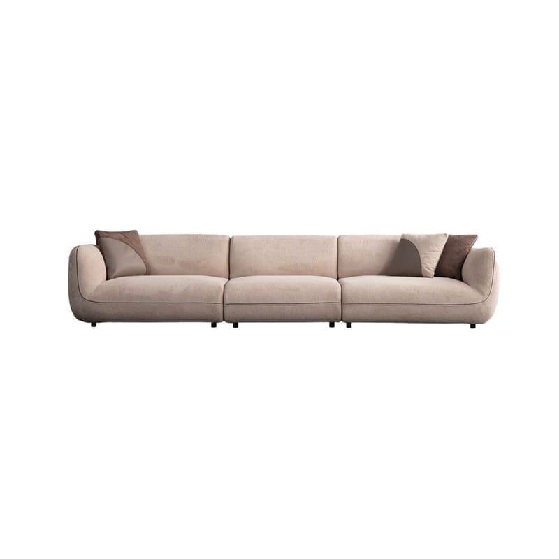 Talrosen Rundad Modulsoffa i Bouclé, Beige