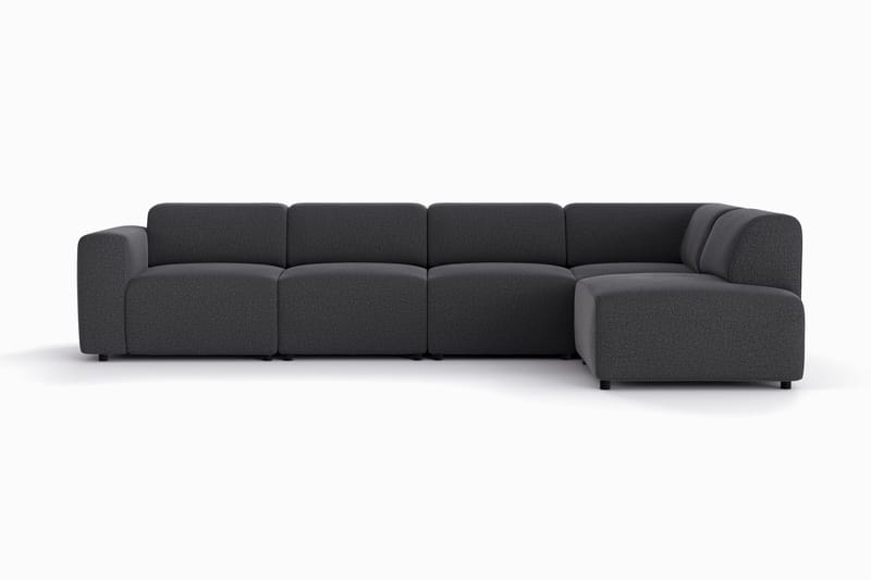 Torvasen 5-sits Soffa med Divan Höger i Tyg, Svart