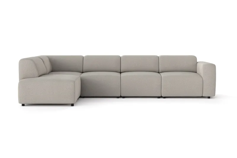 Torvasen 5-sits Soffa med Divan Vänster i Tyg, Ljusgrå