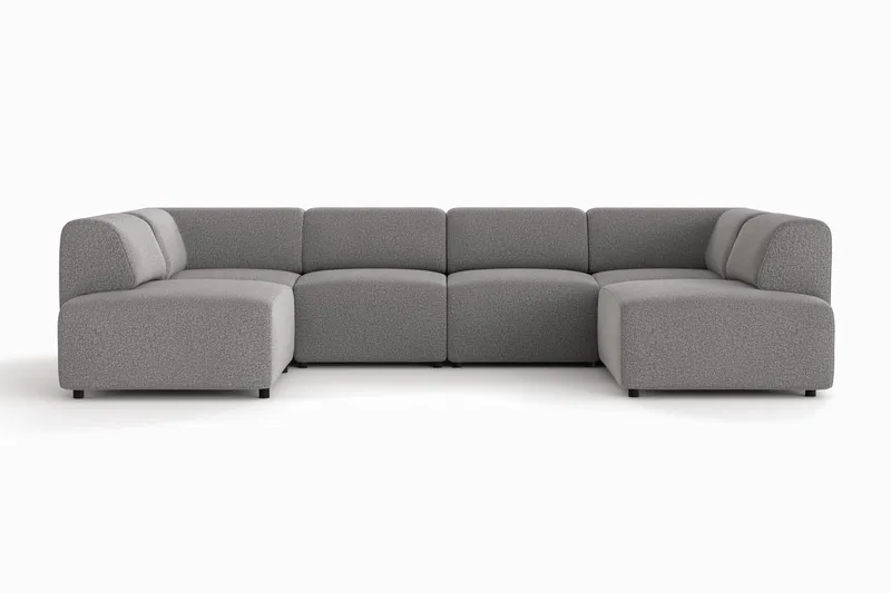 Torvasen 6-sits Soffa med Dubbeldivan i Tyg, Grå