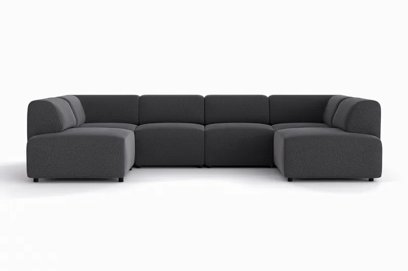 Torvasen 6-sits Soffa med Dubbeldivan i Tyg, Svart