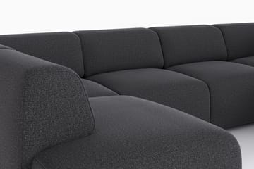 Torvasen 6-sits Soffa med Dubbeldivan i Tyg - Svart - Möbler - Soffa - U-soffa