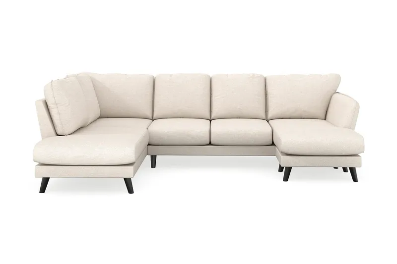Trend Lyx 4-sits Högervänd U-formad Soffa med Divan och Schäslong i Tyg, Beige
