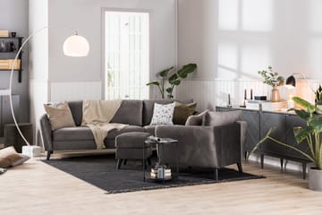 Trend Soffgrupp 3-sits + 2-sits Sammetssoffa - Mörkgrå - Möbler - Soffa - Soffgrupp