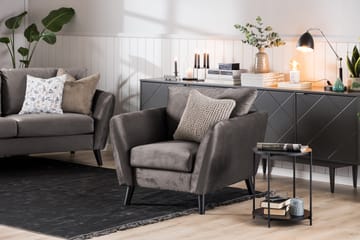 Trend Soffgrupp 3-sits + 2-sits Sammetssoffa - Mörkgrå - Möbler - Soffa - Soffgrupp