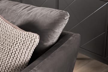 Trend Soffgrupp 3-sits + 2-sits Sammetssoffa - Mörkgrå - Möbler - Soffa - Soffgrupp