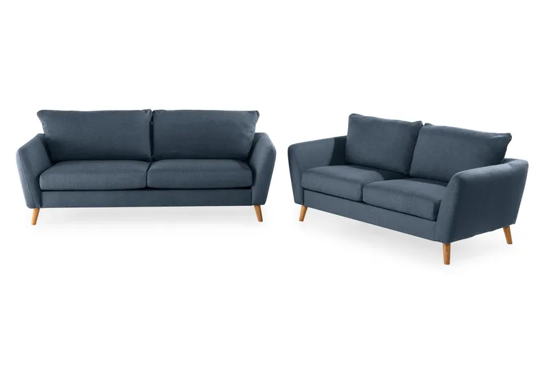 Trend Soffgrupp 3-sits + 2-sits Tygsoffa, Blå