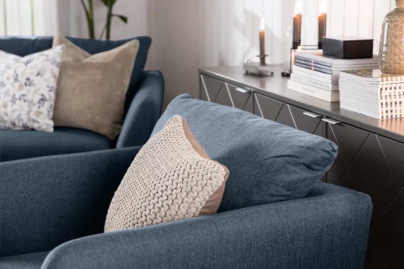 Trend Soffgrupp 3-sits + 2-sits Tygsoffa - Blå - Möbler - Soffa - Soffgrupp