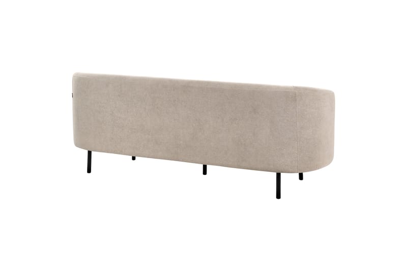 Tuka 3-sits Soffa med Rundade Armstöd i Bouclé - Beige|Grå|Svart - Möbler - Soffa - 3 sits soffa