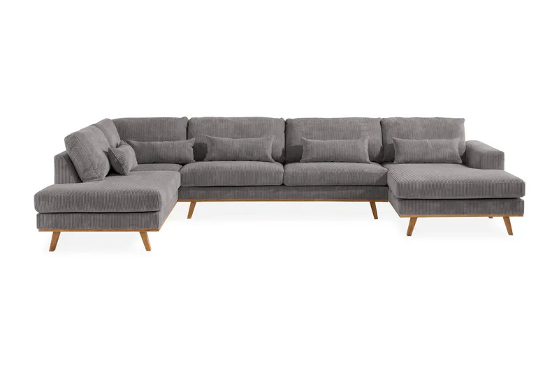 Copenhagen 5-sits Vänstervänd U-formad Soffa med Divan och Schäslong i Manchester, Mörkgrå