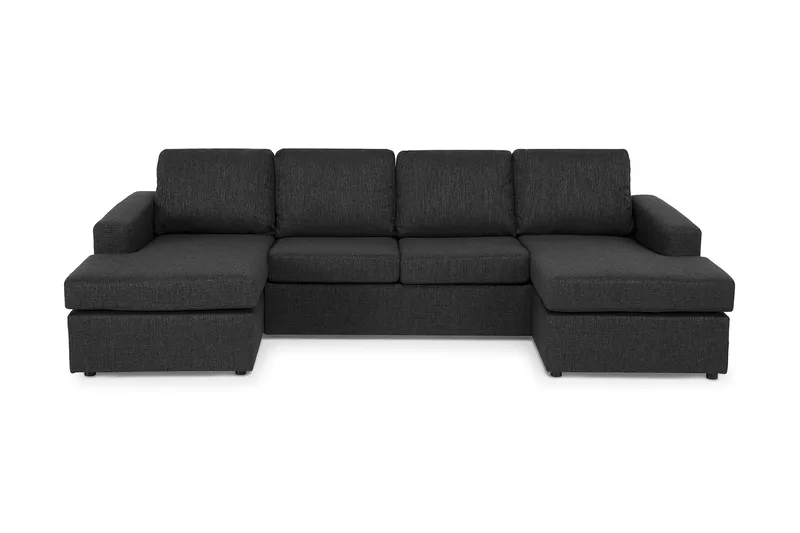 Crazy 4-sits U-formad Soffa med dubbeldivan i Tyg, Antracit
